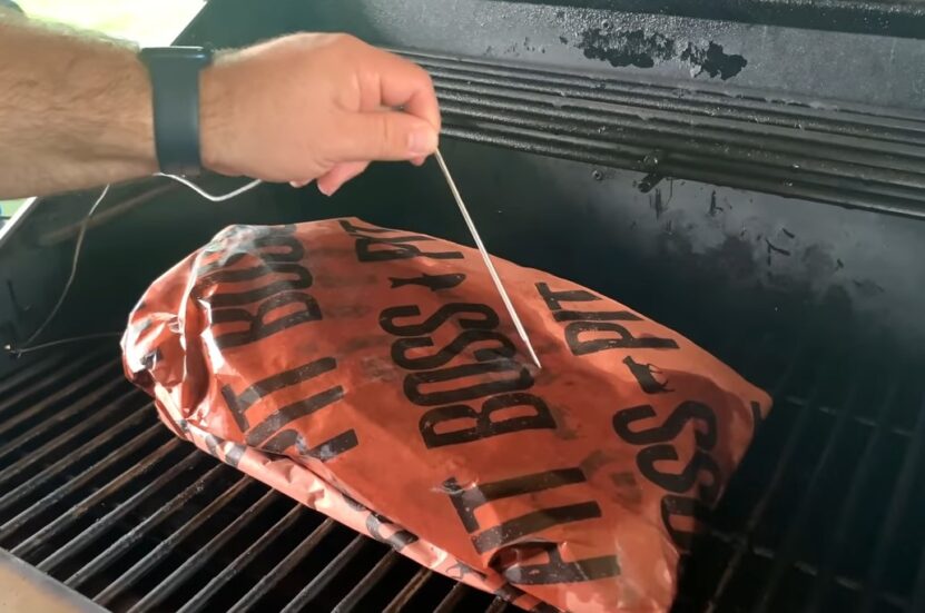 Wrapping brisket before Stall